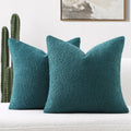 FUTEI Teal Green Decorative Throw Pillow Covers 16x16 Inch Pack of 2 by Deal US