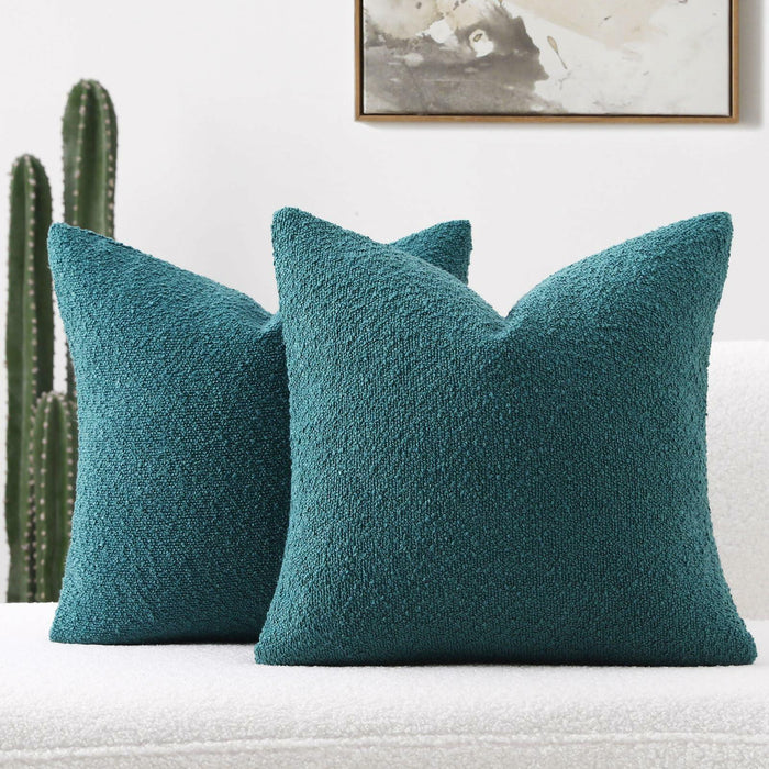 FUTEI Teal Green Decorative Throw Pillow Covers 16x16 Inch Pack of 2 by Deal US