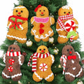 Fanfanwin Gingerbread Man Ornaments Brown 5.12in 6 Pcs Christmas Decor by Deal US
