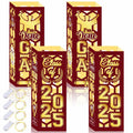 6 Pcs Graduation Table Centerpieces Lantern Boxes LED Light Red Class 2025 by Deal US