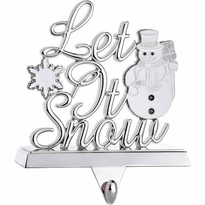 Klikel Metal Christmas Stocking Holder White Snowflake Snowman MPN 83411 by Deal US
