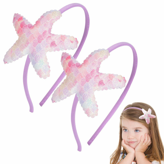 Geosoo Starfish Laser Mermaid Hair Band Lavender Glitter Hair Accessory by Deal US