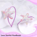 Geosoo Starfish Laser Mermaid Hair Band Lavender Glitter Hair Accessory by Deal US