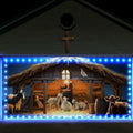 Ganeen 6.4x16ft LED Christmas Garage Door Banner Rustic Nativity Farm by Deal US