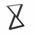 Herkii Heavy Duty Metal Table Legs 16" H x 11" W Black Set of 2 by Deal US