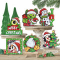 Uruney Merry Christmas Snowman Tiered Tray Decor Green 1 Count by Deal US