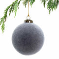 12PCS Velvet Christmas Ball Ornaments 3.15"Handmade Flocked Shatterproof by Deal US
