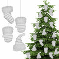 RoseCraft Christmas Ornaments 9PCS Socks Hat Tree Decor White Silver by Deal US