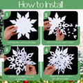 Fullhawl 3D Snowflake Christmas Ornaments Set 12 Pcs White Hanging Decor by Deal US