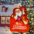 Alupssuc Lighted LED Santa Claus Garden Flag 20x15 Inch Red Double Sided by Deal US