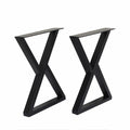 Herkii Heavy Duty Metal Table Legs 16" H x 11" W Black Set of 2 by Deal US