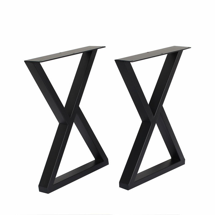 Herkii Heavy Duty Metal Table Legs 16" H x 11" W Black Set of 2 by Deal US