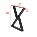 Herkii Heavy Duty Metal Table Legs 16" H x 11" W Black Set of 2 by Deal US