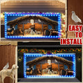 Ganeen 6.4x16ft LED Christmas Garage Door Banner Rustic Nativity Farm by Deal US