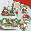 Uruney Merry Christmas Snowman Tiered Tray Decor Green 1 Count by Deal US