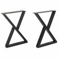 Herkii Heavy Duty Metal Table Legs 16" H x 11" W Black Set of 2 by Deal US