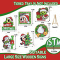 Uruney Merry Christmas Snowman Tiered Tray Decor Green 1 Count by Deal US