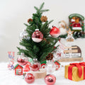 16PCS Clear Red Christmas Balls Ornaments 3.15in Shatterproof Hanging Set by Deal US