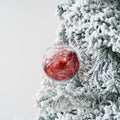 16PCS Clear Red Christmas Balls Ornaments 3.15in Shatterproof Hanging Set by Deal US