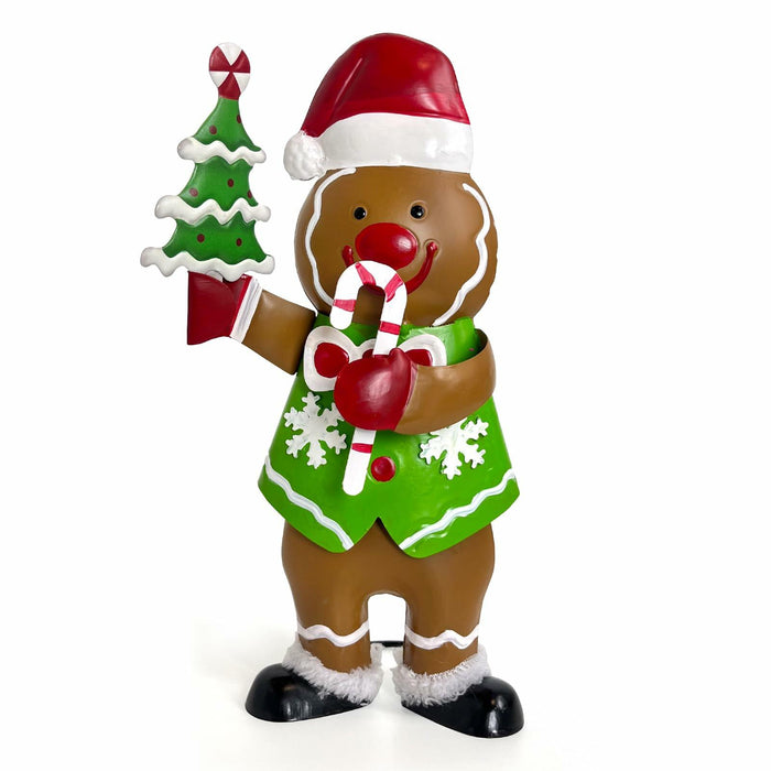 LIFFY Gingerbread Man Statue Christmas Decoration Handmade Indoor Decor Lights by Deal US