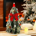 HOMCDALY 16in LED Tabletop Christmas Tree with Red Bowtie Indoor Decor by Deal US