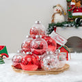 16PCS Clear Red Christmas Balls Ornaments 3.15in Shatterproof Hanging Set by Deal US
