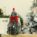 HOMCDALY 16in LED Tabletop Christmas Tree with Red Bowtie Indoor Decor by Deal US