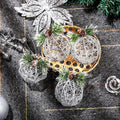 Christmas Ball Ornaments 4pc Silver Pinecone Rattan Thread String Decor by Deal US