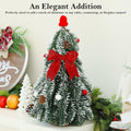 HOMCDALY 16in LED Tabletop Christmas Tree with Red Bowtie Indoor Decor by Deal US