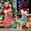 Zqoyn LED Lighted Christmas Village Set Indoor Table Decor Bicycle by Deal US