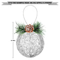 Christmas Ball Ornaments 4pc Silver Pinecone Rattan Thread String Decor by Deal US
