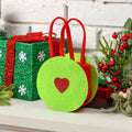 Sweetude Lime Green Christmas Felt Treat Bags 12 Pcs 5.39x9.06 Inch by Deal US