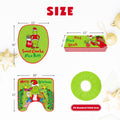 Funny Christmas Toilet Seat Cover Set 4pcs White Elephant Bathroom Decor by Deal US