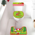 Funny Christmas Toilet Seat Cover Set 4pcs White Elephant Bathroom Decor by Deal US