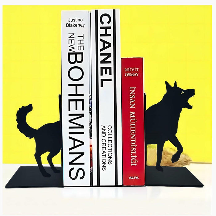 Black Dog Decorative Bookends for Shelves Dog Lover Gifts Office Decor by Deal US