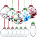 Sumind 12pcs Clear Fillable Christmas Ornament Balls 3.15in Red Green by Deal US