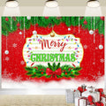 Merry Christmas Backdrop Red Green Balls Leaves Party Decoration 7x5Ft by Deal US