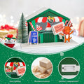 Zqoyn LED Lighted Christmas Village House Decor Set with Deer Indoor Table Decor by Deal US