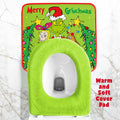 Funny Christmas Toilet Seat Cover Set 4pcs White Elephant Bathroom Decor by Deal US