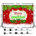 Merry Christmas Backdrop Red Green Balls Leaves Party Decoration 7x5Ft by Deal US