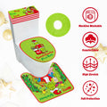 Funny Christmas Toilet Seat Cover Set 4pcs White Elephant Bathroom Decor by Deal US