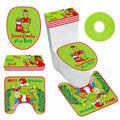 Funny Christmas Toilet Seat Cover Set 4pcs White Elephant Bathroom Decor by Deal US