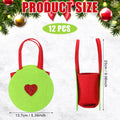 Sweetude Lime Green Christmas Felt Treat Bags 12 Pcs 5.39x9.06 Inch by Deal US