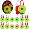Sweetude Lime Green Christmas Felt Treat Bags 12 Pcs 5.39x9.06 Inch by Deal US