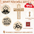 Christian Nativity Ornaments Cross Scene Set 8 Pcs Christmas Decor by Deal US