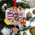 Personalized Firefighter Christmas Ornament 2024 Custom Engraved Keepsake by Deal US