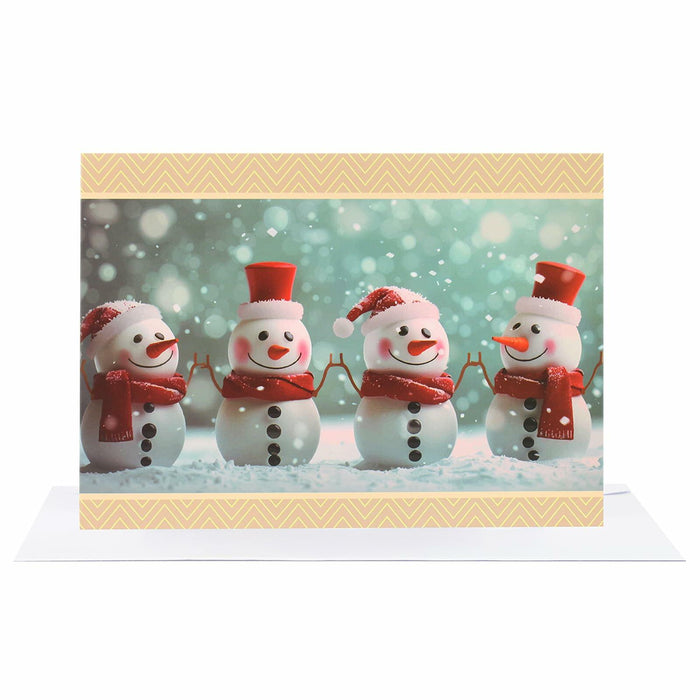 CareGifts Christmas Snowman Card 6x8 Inch 1 PCS with Envelopes Stickers by Deal US