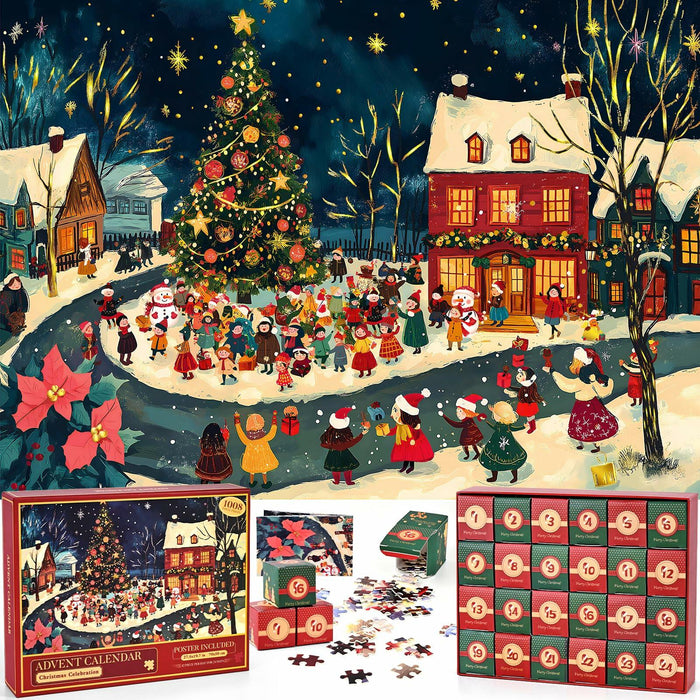 Cabtnca Puzzle Advent Calendar 2024 Christmas Countdown 1008 Pieces by Deal US