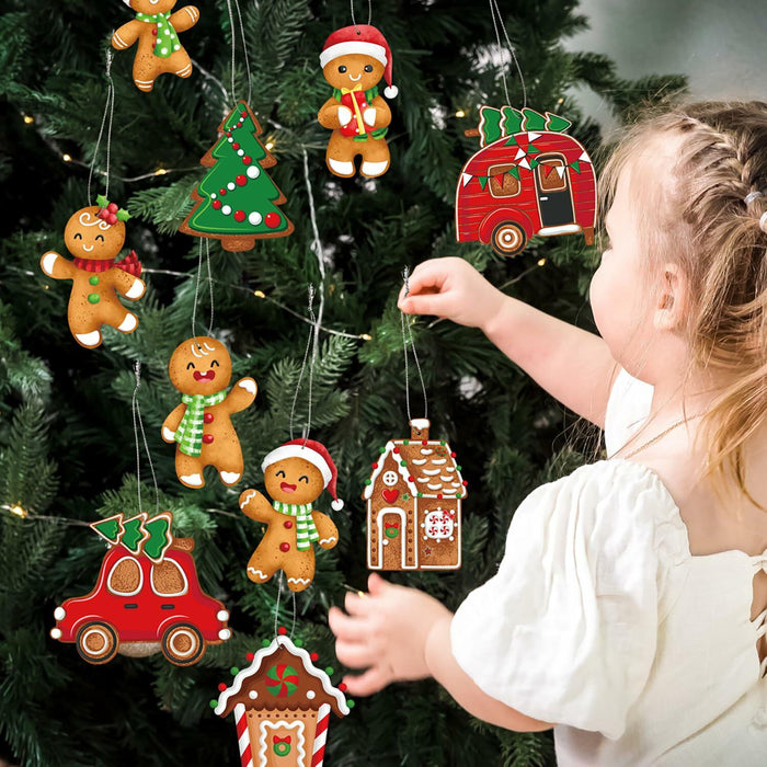 12pcs Gingerbread Man Christmas Tree Ornaments Cute Xmas Decor Accessories by Deal US
