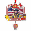 Personalized Firefighter Christmas Ornament 2024 Custom Engraved Keepsake by Deal US